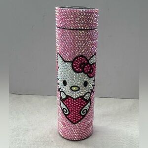 Source Unknown Pink and White Rhinestone Kids Bottle